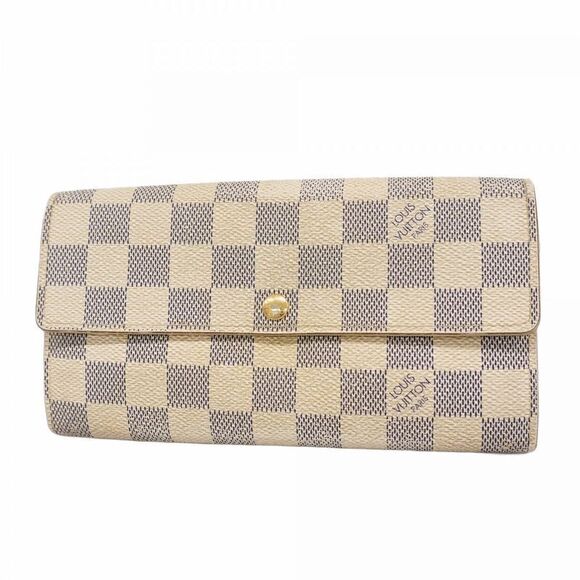 Louis Vuitton Damier Azure Portefeuille Sarah N61735 White Women's